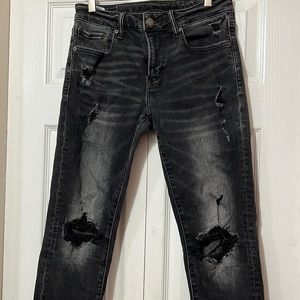 American Eagle Next Level Flex Black Distressed Jeans